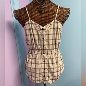 Vans Women’s Black and Light Pink Plaid Adorable Tank sz L